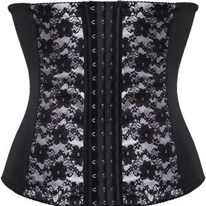 Black lace waist trainer corset- plus size